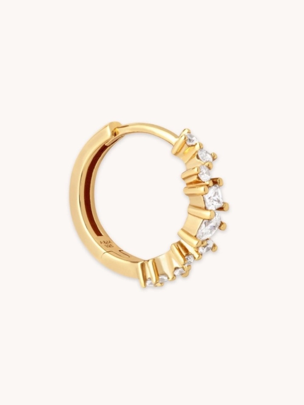 Astrid & Miyu CELESTIAL CRYSTAL 11.5MM HOOP IN GOLD
